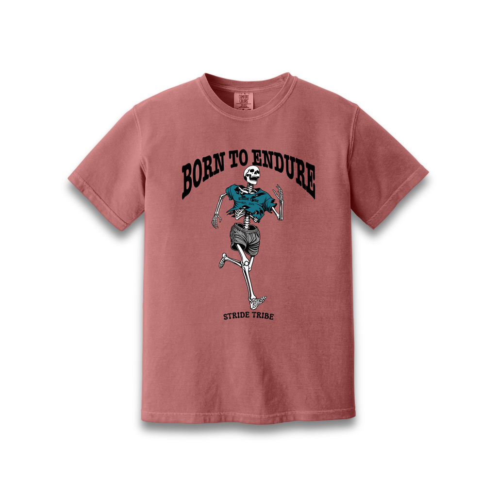Born to Endure Casual Tee in Crimson, front