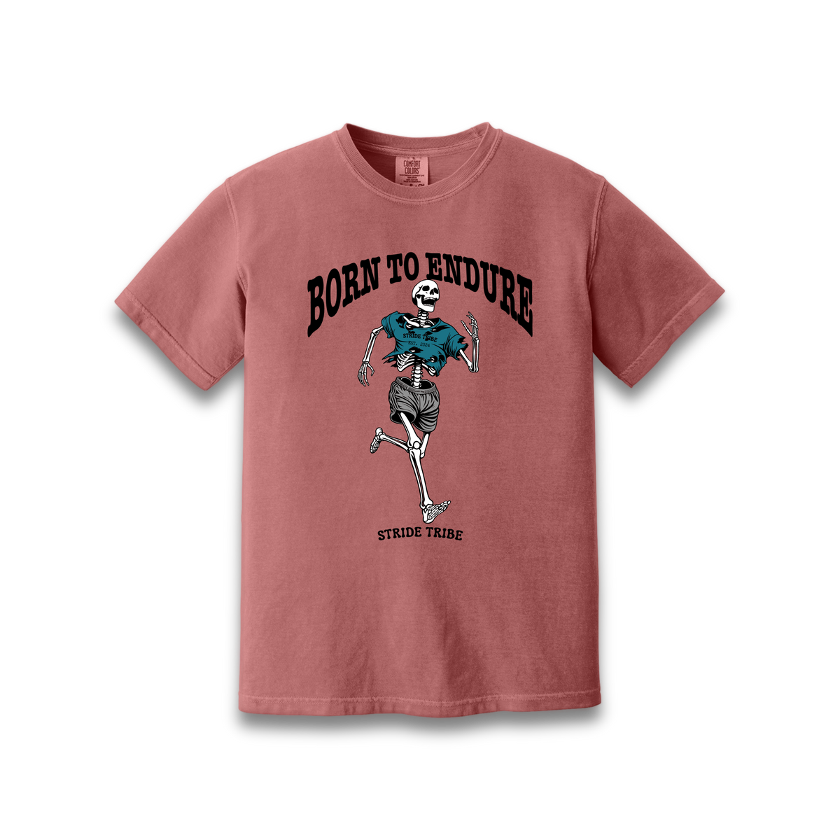 Born to Endure Casual Tee in Crimson, front