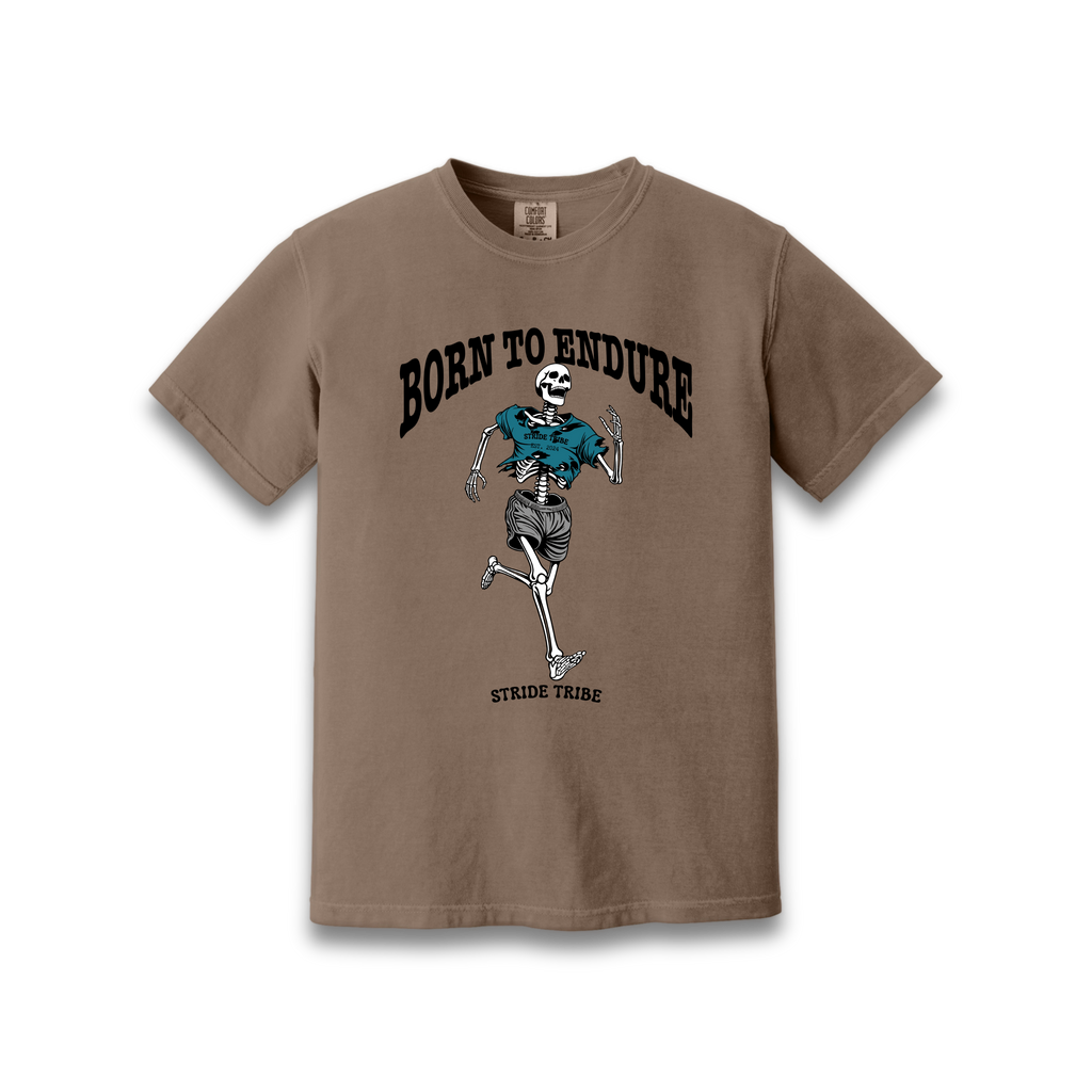 Born to Endure Casual Tee in Espresso, front