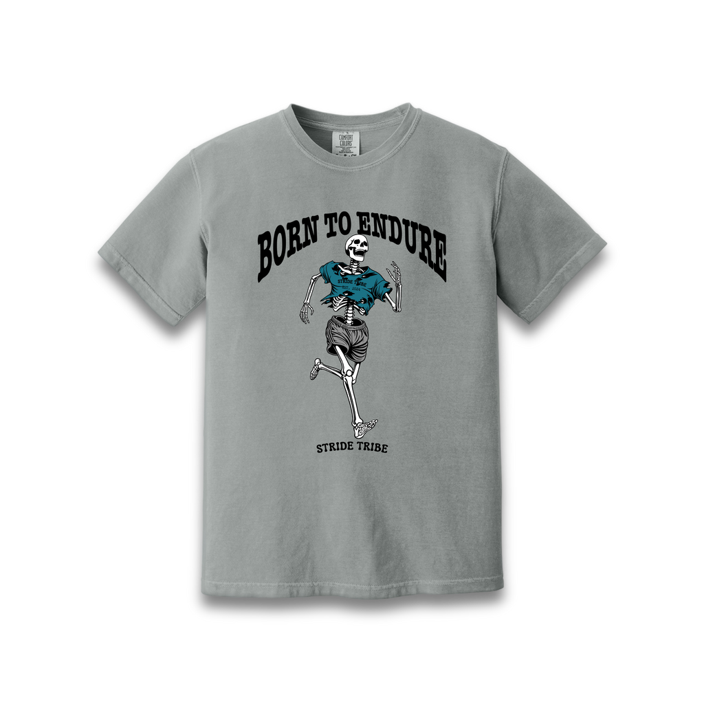 Born to Endure Casual Tee in Granite, front