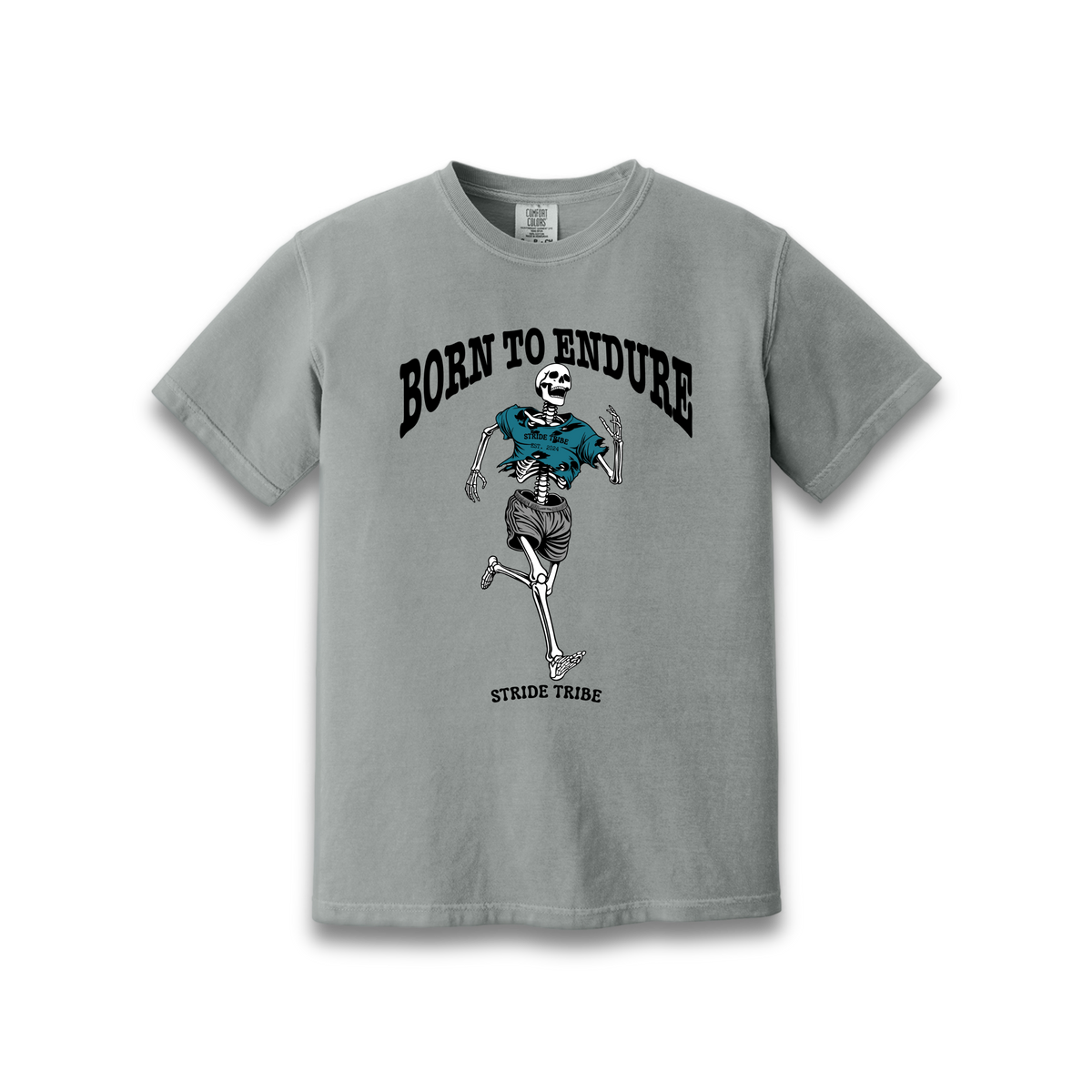 Born to Endure Casual Tee in Granite, front