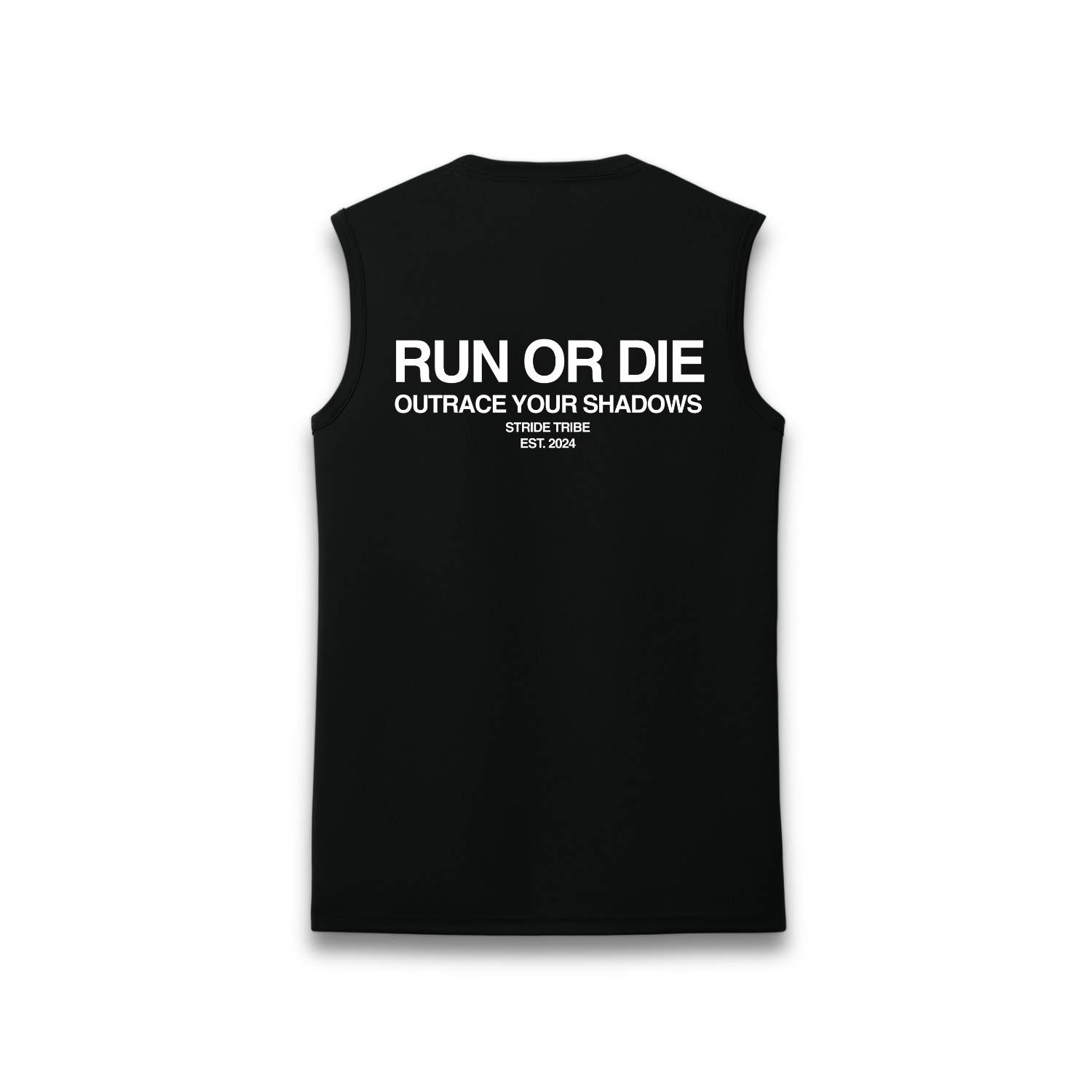 Run or Die Core Performance Sleeveless Tank - Black