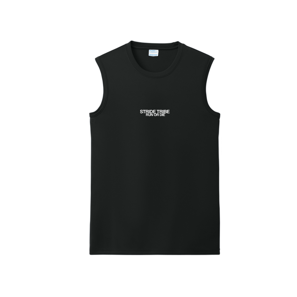 Run or Die Core Performance Sleeveless Tank - Black
