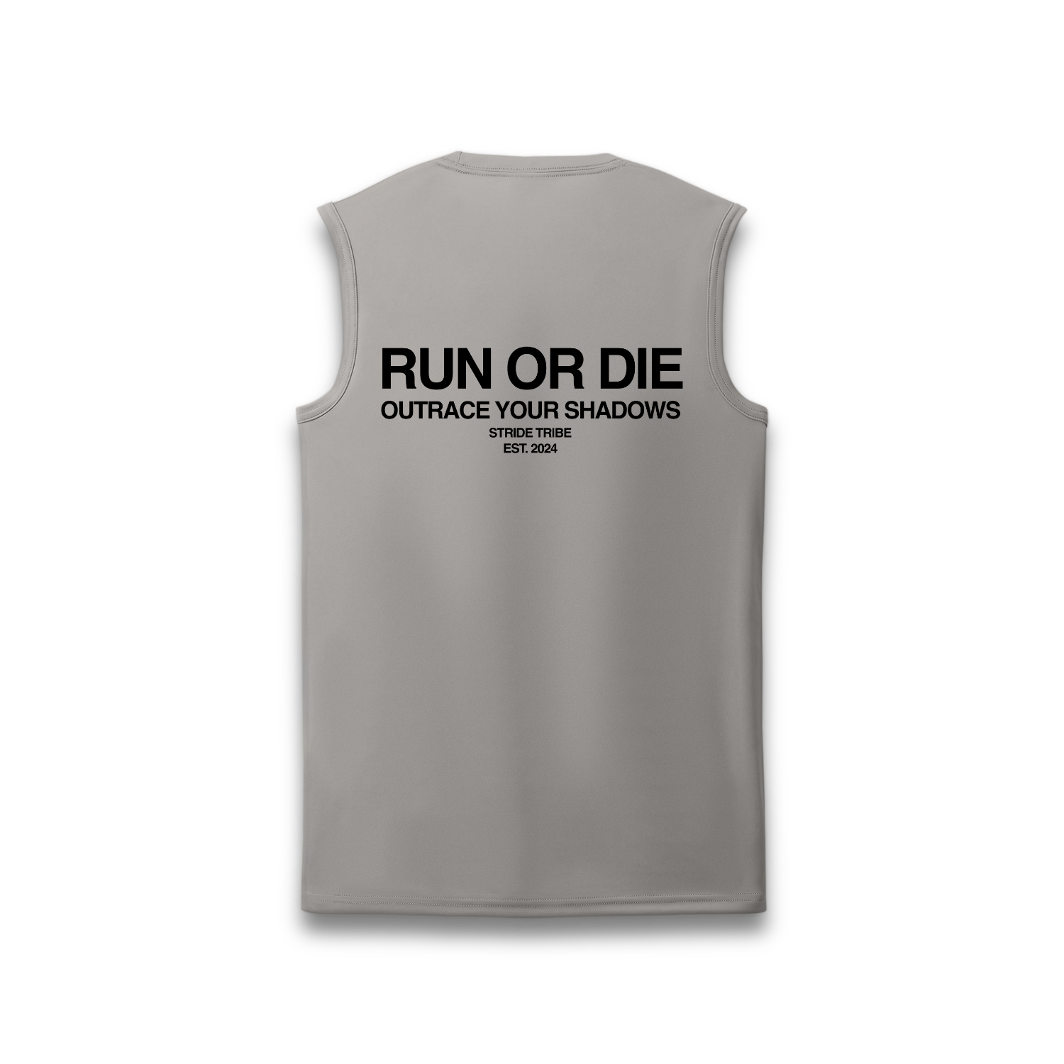 Run or Die Core Performance Sleeveless Tank - Silver